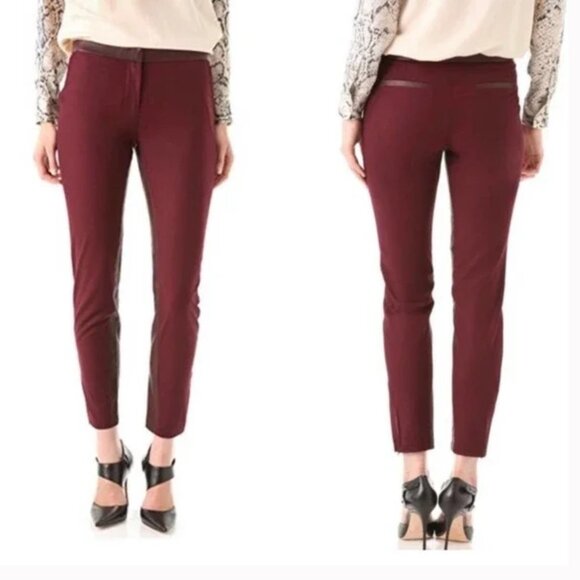 Elizabeth & James Leather Trim Ponte Pants, Size 8 - Picture 12 of 14